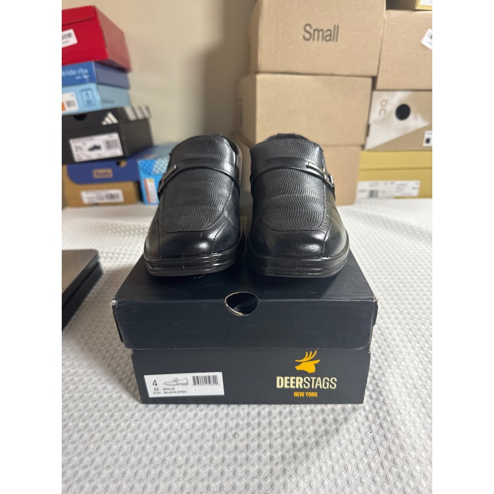 Deer Stags Loafers Boys 4M Bold Black Textured NIB
